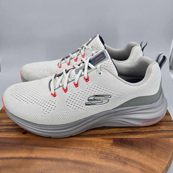 Skechers Shoes Men's 14 Gray Orange Mesh Lace Up Athletic Running Sneakers - Picture 3 of 9